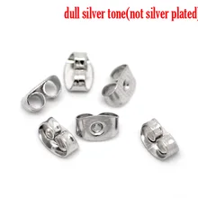 Фурнитура для сережек, заглушка для ушей, бант, серебряный тон, 6 мм(2/") х 4 мм(1/8"), 100 шт., новинка