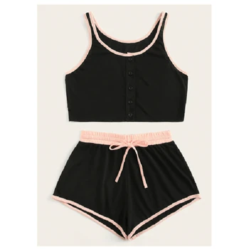 

Sexy Sleepwear Women Pajama Set Shorts Sleeveless Sleepwear Lingerie Summer Pyajama Femme Summer Clothes Women's Nightwear Set