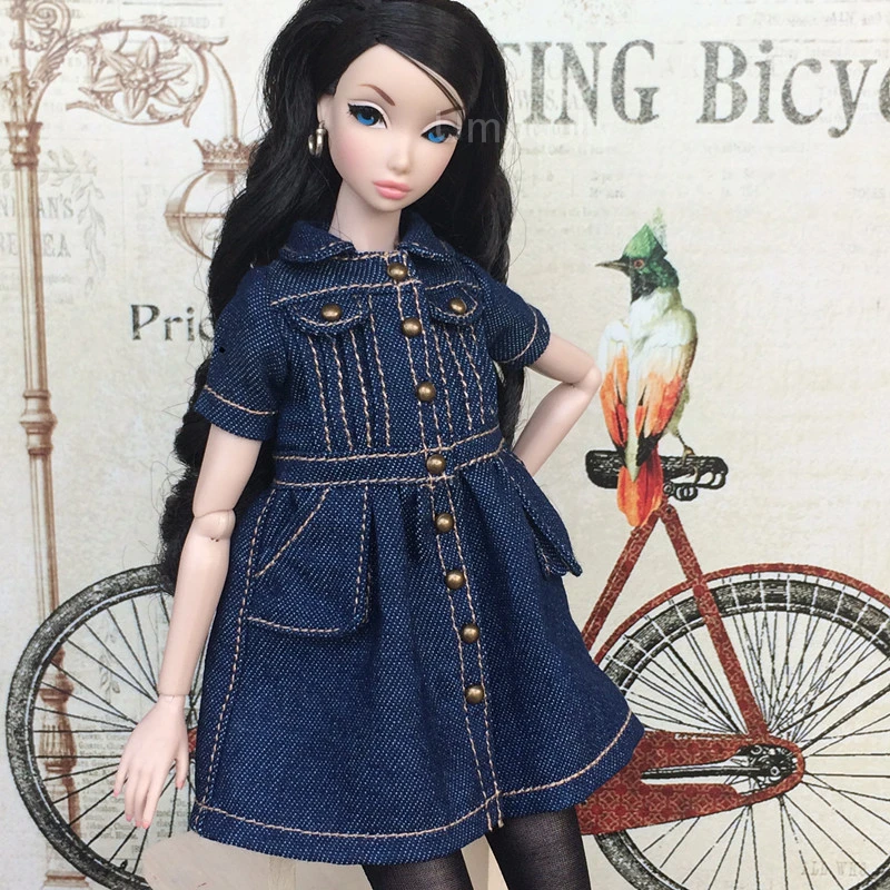 Милое джинсовое платье для Blyth Momoko Azone Licca кукла Барби аксессуары одежды 1