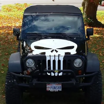 

For Jeep Wrangler Renegade Car hood sticker skull sticker