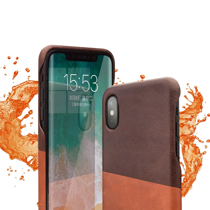 QIALINO чехол для телефона из натуральной кожи для iPhone X, модный роскошный Ультратонкий чехол ручной работы для iPhone X 5,8 дюймов