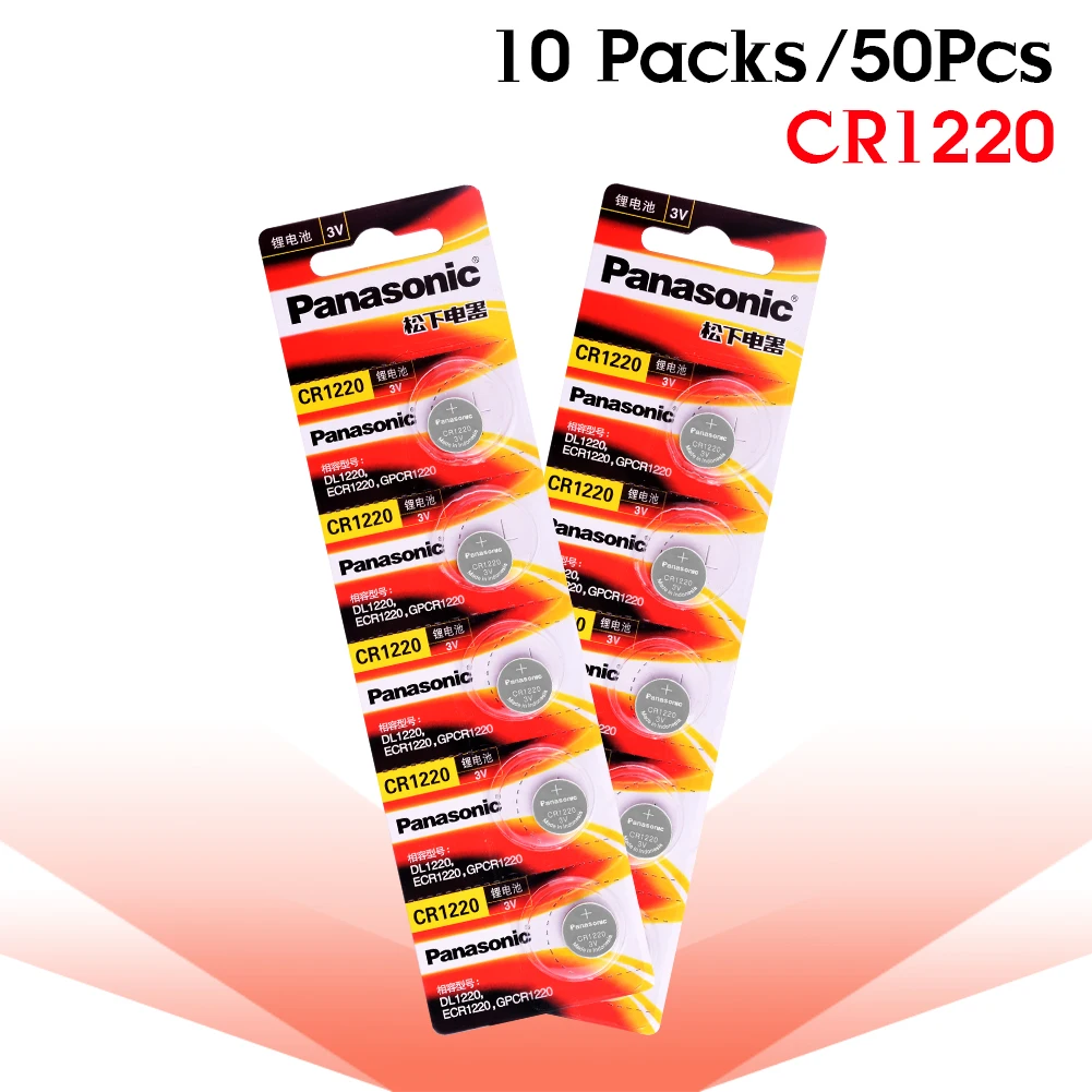 50 шт. бренд для PANASONIC cr1220 3 в кнопочные батарейки для часов DL1220 BR1220 ECR1220 LM1220 KCR1220 KL1220