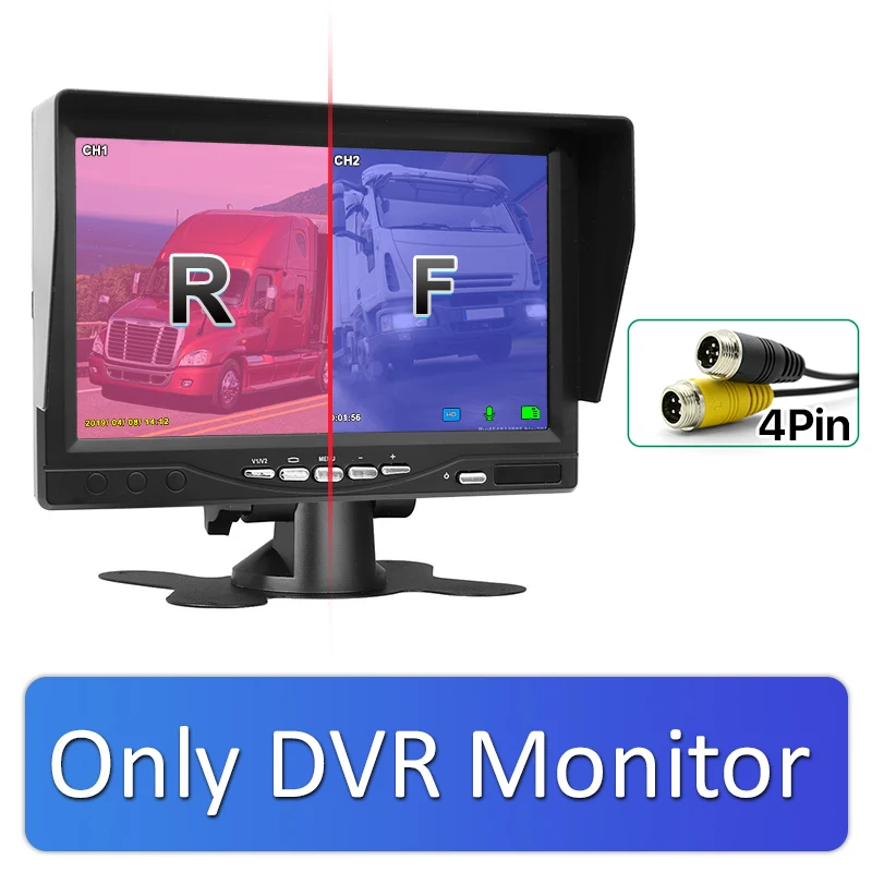 Зеленый Yi 800*480 HD 7 дюймов TFT lcd цветной цифровой видео Запись DVR монитор парковки заднего вида монитор Поддержка sd-карты - Цвет: Only 4pin Monitor