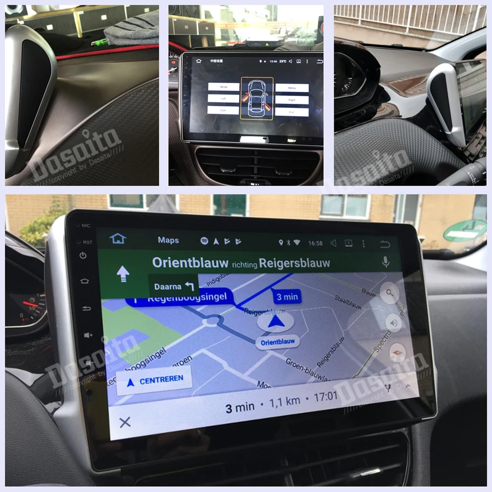 Dasaita 10," Android 9,0 Автомобильный gps плеер Navi для peugeot 208 2008 с 2G+ 16G четырехъядерный стерео радио мультимедиа без DVD 4G