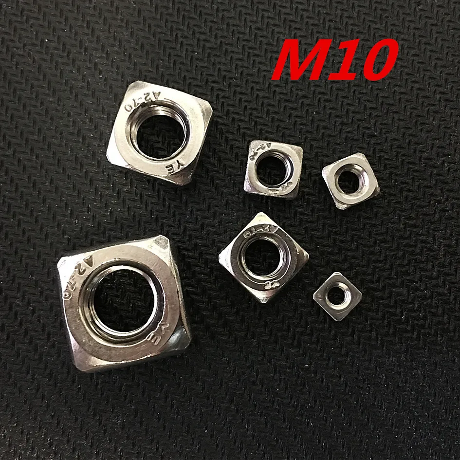 50pcs/lot High Quality 304 Stainless Steel A2 70 M10 Square Nut free