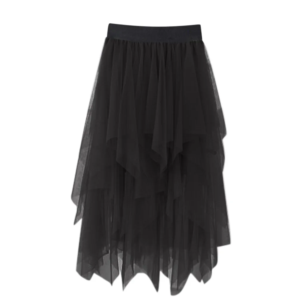 Womail юбка Для женщин летний Стиль Повседневное сетки юбка-пачка ассиметричная длинная юбка элегантная мода новый высокое качество подарок