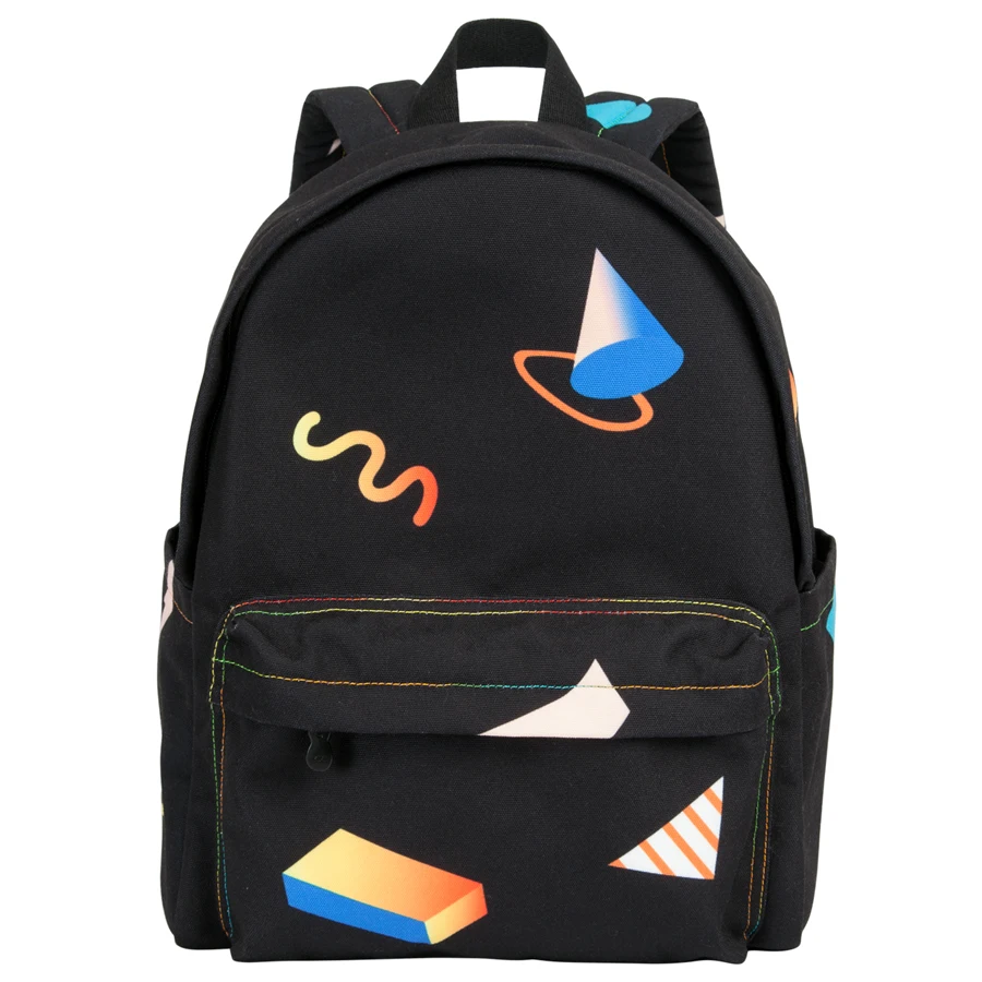 

YIZISTORE Macaroon colored school backpacks for boys and girls in GEOMETRY series(FUN KIK) suitable for 15inch laptops