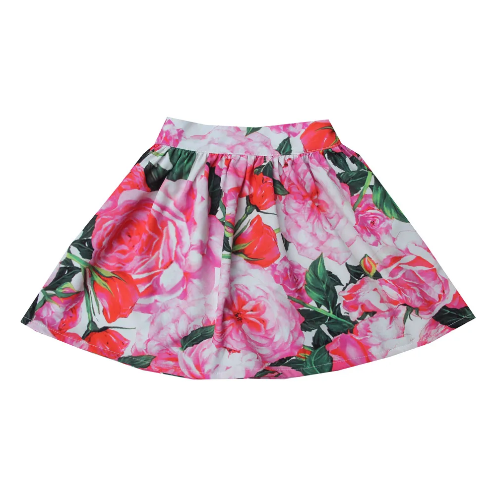 girls skirts flowers printed girls cute flower skirts baby kids ...