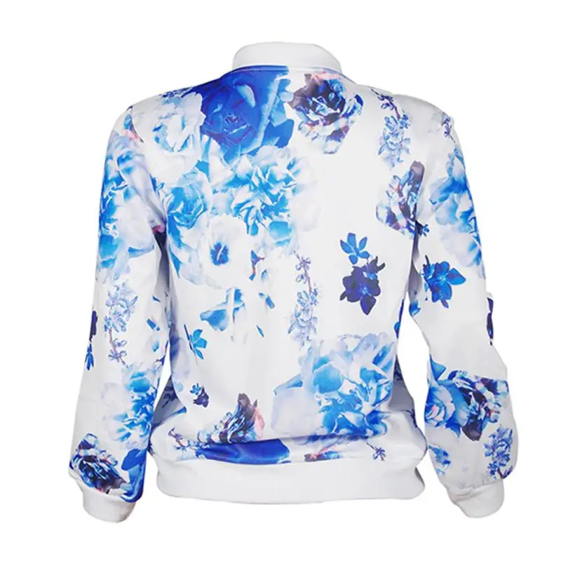 Tangada Women floral Print bomber jacket vintage long
