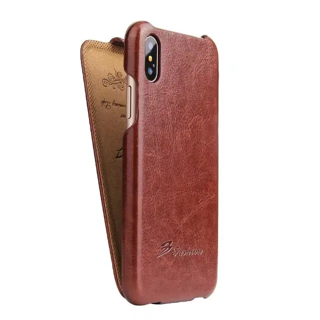 

Vintage Luxury Leather Up and Down phone Flip Case Fundas for iPhone Xs Max XR X 8 7 Original Classic Leather Skin Back Cover