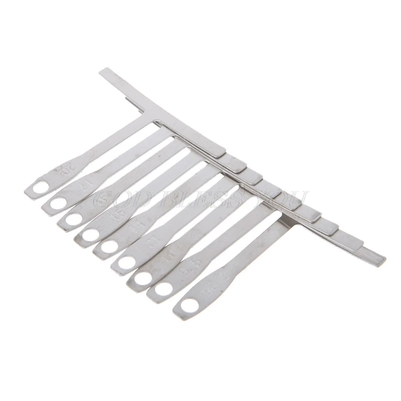 

OOTDTY 9pcs Plastic/Stainless Steel Understring Radius Gauge for Guitar and Bass Setup Luthier Tool Set Drop Ship