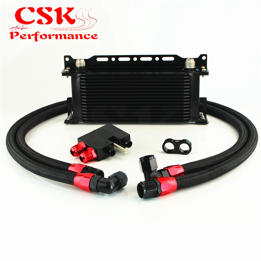 

Fits For BMW 335: N54 E90 E92 E93/135: E82 Black AN10 16 Row Oil Cooler w/Bracket Kit