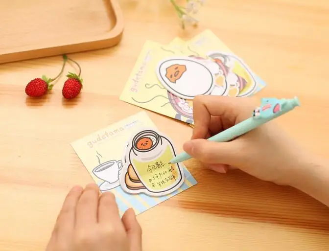Милые Gudetama канцелярские Eggshell Липкие заметки мультфильм N раз ленивый яйцо стикер для заметок размещение сообщения канцелярские принадлежности для студентов