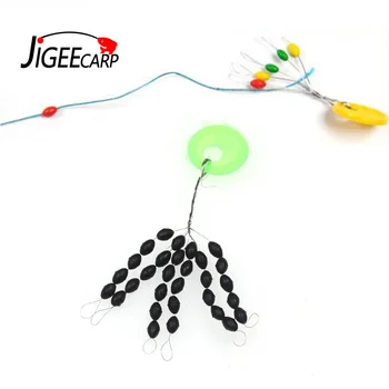 

JIGEECARP 20Sets Carp Fishing & Saltwater Fishing Rig & Float Rubber Stop / Stoppers Black Olive Shape Space Beans Rubber Tendon
