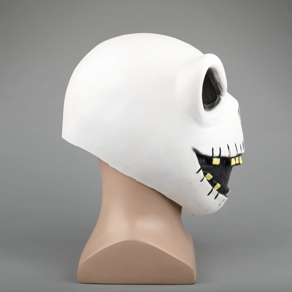 Movie The Nightmare Before Christmas Jack Skellington Cosplay Face Masks Pumpkin King Full Head White Latex Props Halloween Gift (7)