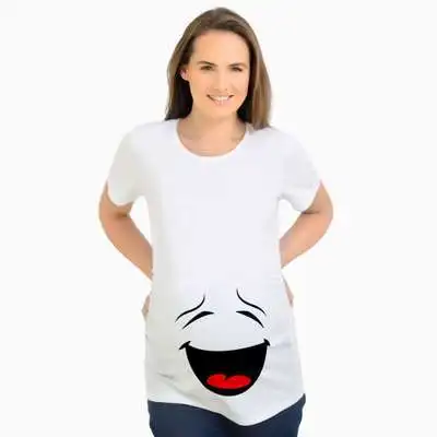 Свободная футболка для беременных женщин милый рисунок из мультфильма шорты рукава футболки для беременных Большие размеры летние футболки для беременных - Цвет: 19
