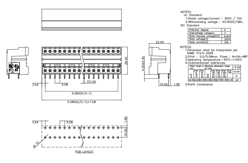 KF2EDGRH-5.08-5P 2EDGRH 5,08 мм 10PIN PCB двойной соединитель ряда вставных TEMINAL блоков MDSTB 2,5/5-G1-5, 08 PHOENIX контакт