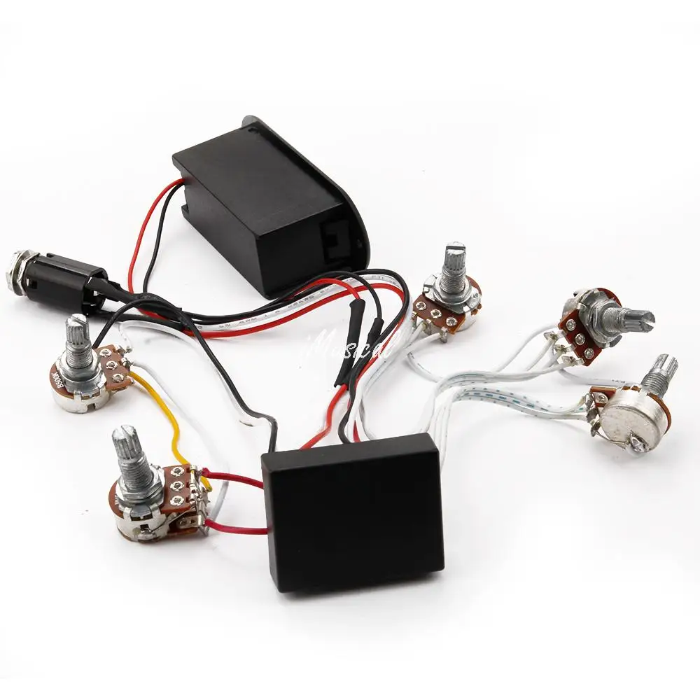 free shipping 3 band eq preamp circuit bass guitar wiring harness Bass Guitar Starter free shipping 3 band eq preamp circuit bass guitar wiring harness for active bass pickup