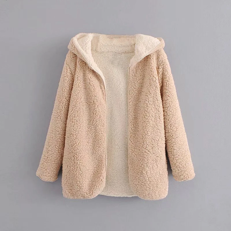 KIYUMI Women Coat Shawl Flanne Lamb Hair Double-sided Lazy Coat Long Sleeve Loose Casual Jacket Autumn and Winter Warm Coats New