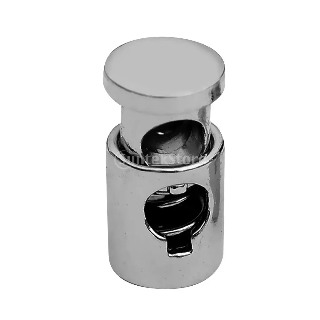 10Pcs Alloy Metal Cylinder Barrel Single Hole String Cord Locks Ends Toggle Spring Clasp Stop Drawstring Sewing Cordlocks Clip