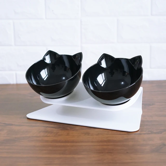 Non slip Cat Bowls Double Bowls With Raised Stand Pet Food And Water