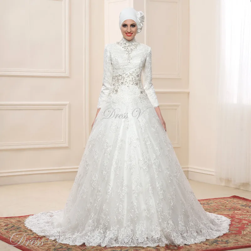 Aliexpress.com : Buy Lace Ball Gown Long Sleeve Muslim 