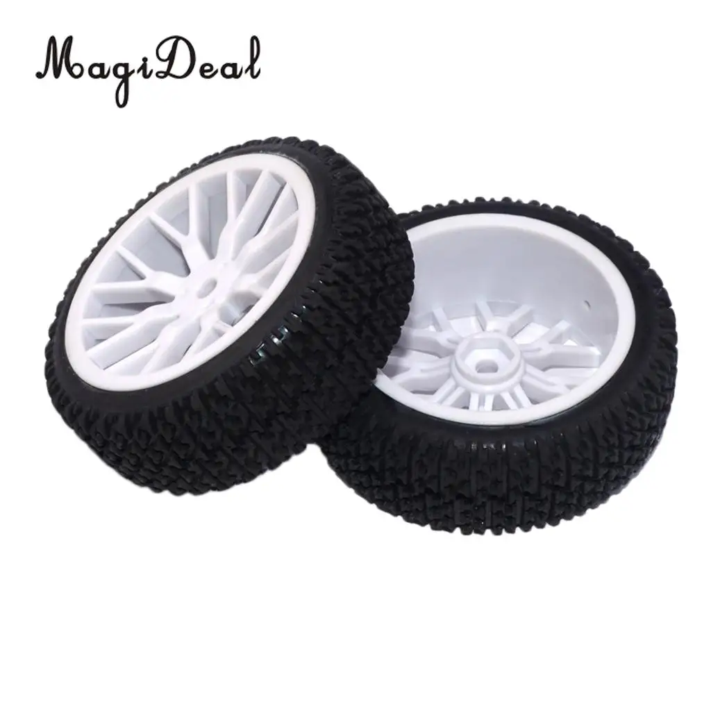 MagiDeal 2Pcs Rubber 1/16 Rally Tire Off-Road Car Tires Tyre Wheel for RC HPI HSP Hobao Savage ZD Racing LRP Wltoy