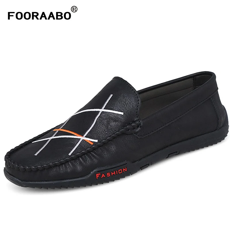 

2019 Men Leather Casual Shoes British Style Spring Comfortable Men Loafers Summer Light Breathable Fashion Male Loafers Shoes