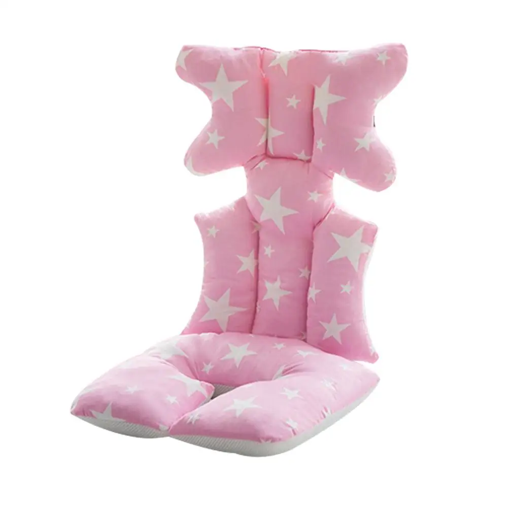 Детская коляска со звездами Тип хлопковый коврик Детский обеденный стул подушка безопасности сиденье теплая набитая подушка Подходит для 0-12 м - Цвет: Pink