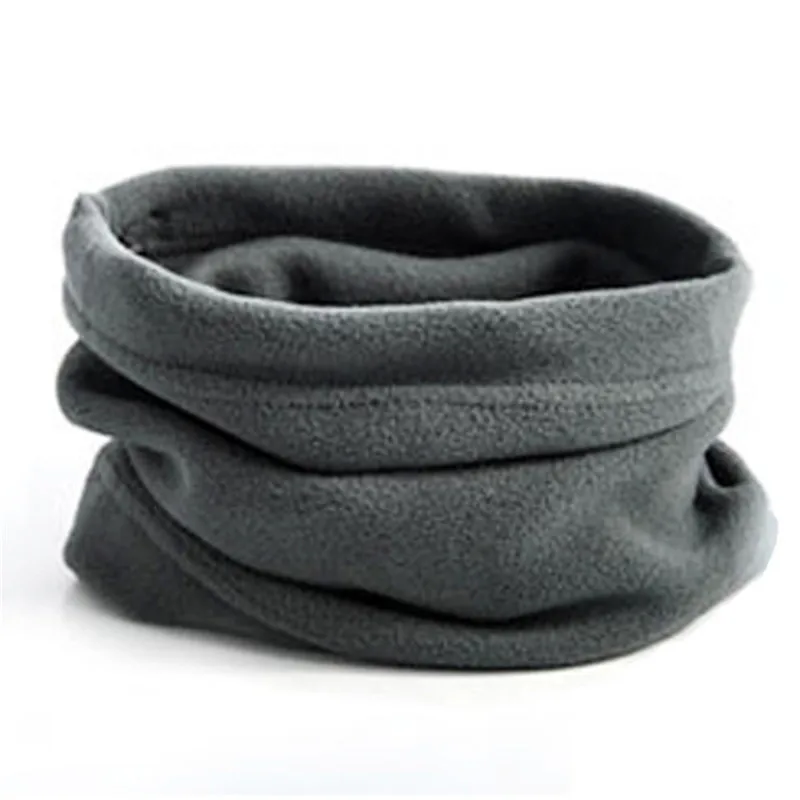 Флисовый шейный платок для езды на открытом воздухе, пуловер, гетры для шеи, многофункциональный зимний головной убор, теплая маска, шапка для мужчин и женщин - Цвет: Темно-серый