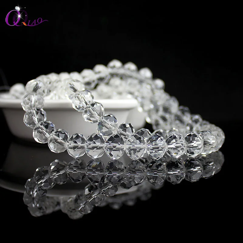 

Fashion jewelry beads clear crystal round beads beads 4mm 6mm 8mm 10mm 12mm round rondelle glass beads for Jewelry making DIY