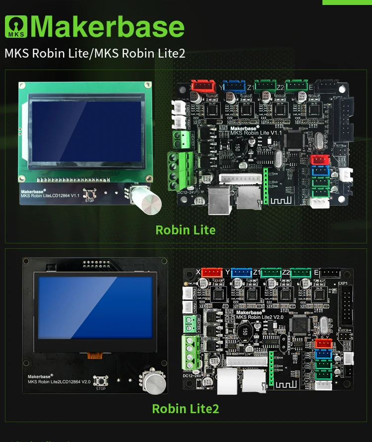 3D принтер доска STM32 MKS Робин lite серия материнская плата несколько размеров ЖК-экран с открытым исходным кодом программное обеспечение совместимо с Marlin2.0