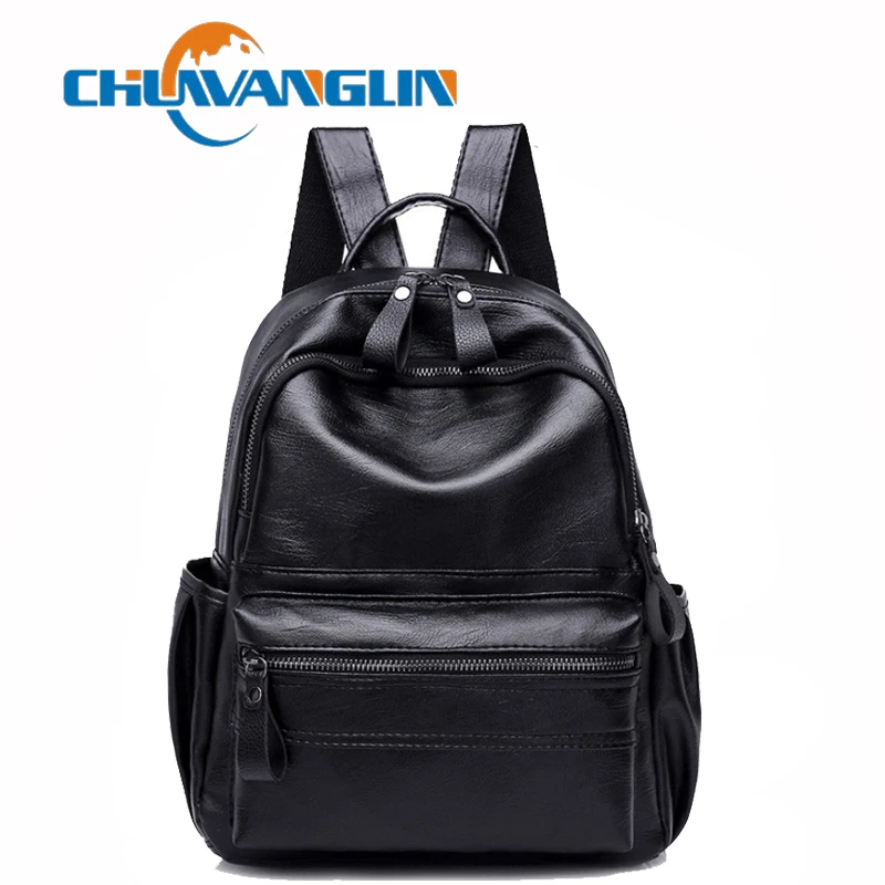 

Chuwanglin New fashion leather school bags casual backpack women Wild mochila feminina travel bag laptop bags C6004