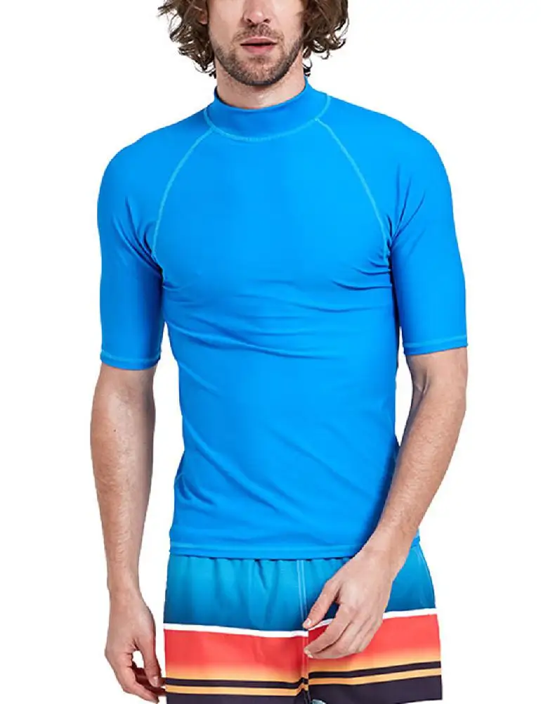 

2019 Men Short-sleeve Sun-screen Diving Suit T-shirt Quick-dry Swimsuit Surfing Clothing Holiday Beach Outfits Gift