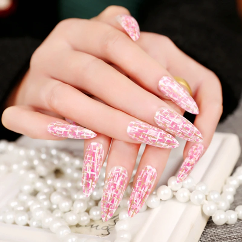 Buy Long Pointed False Nail Art Tips Fake Finger Nails