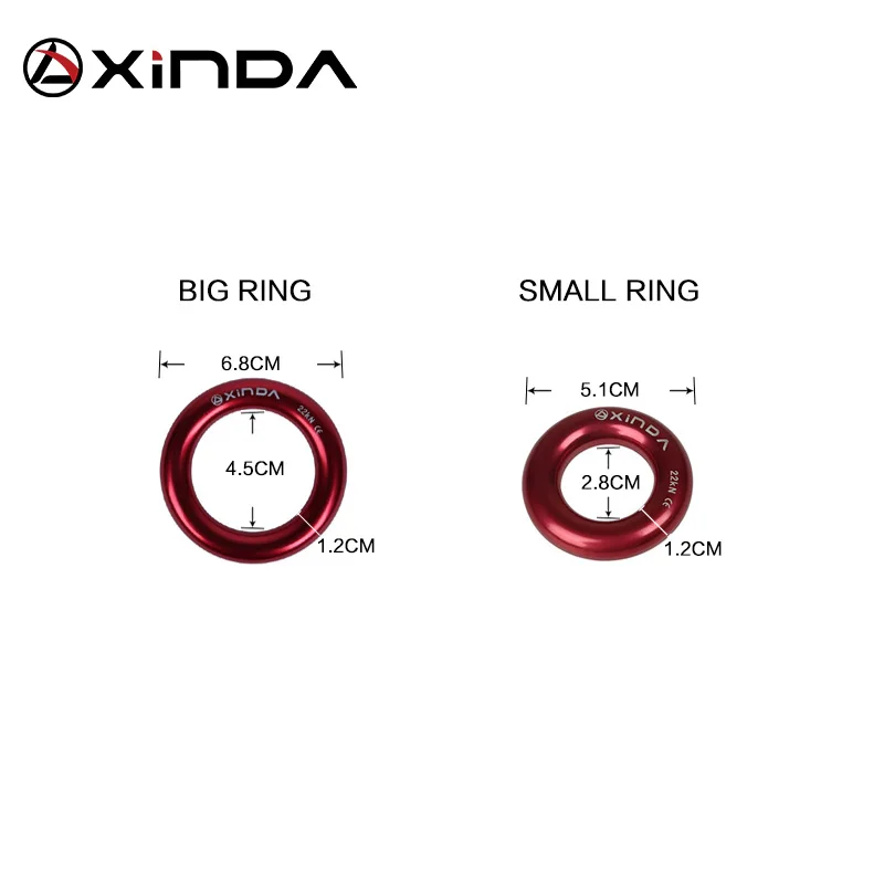 Outdoor Mountaineering Climbing Multi-purpose Ring 22KN Xinda Aluminum alloy Small Ring Climbing Tree Flat Belt Loop Rappel