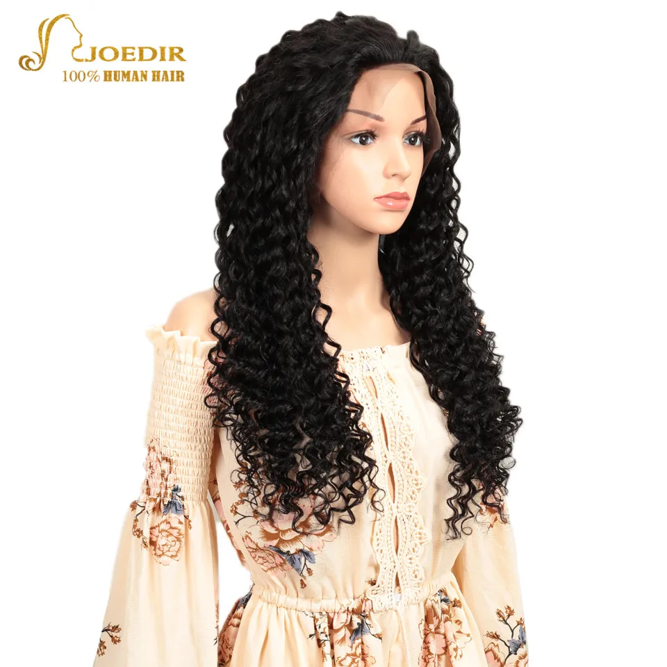 Joedir 30 дюймов 13x4 Синтетические волосы на кружеве человеческих волос парики