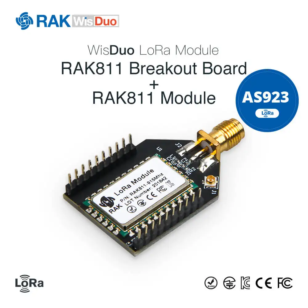 RAK811 LoRa модуль коммутационная плата, SMA+ iPEX интерфейс, поддержка глобальной нескольких диапазонов - Цвет: AS923