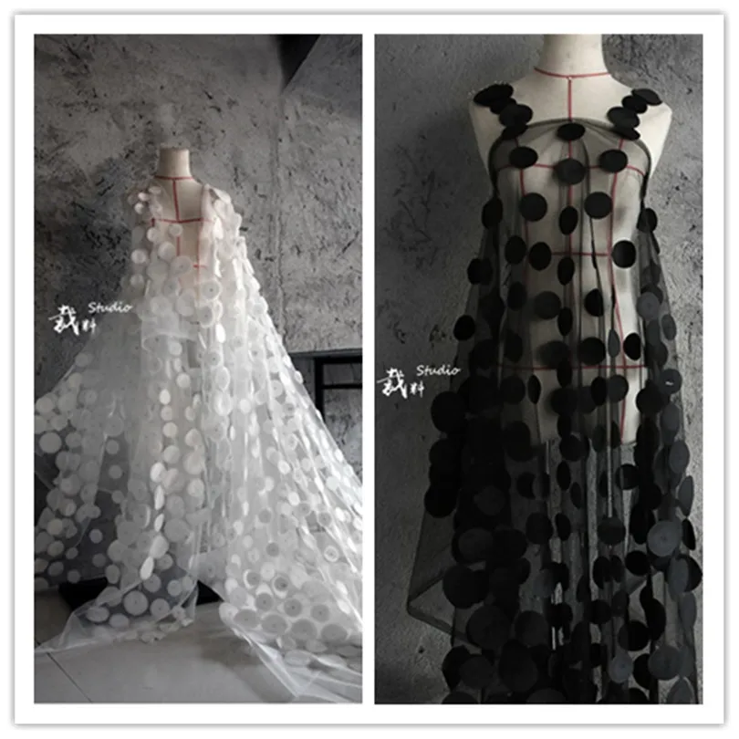 45 см* 135 см/шт элемент обертывание креативная трехмерная волнистая вышивка кружевная сетка сетчатая ткань трансформация платье