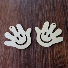 50 шт. в форме руки деревянные закладки ручной работы улыбка Подарочные Метки DIY Творческий ценник дерево повесить метки с пеньковой веревки 4,4x4,9 см