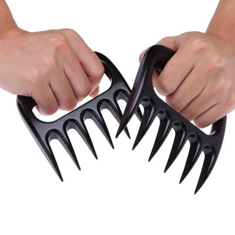 

2 pcs/lot Bear Meat Claws Black BBQ Meat Claws Tools Shredding Lift Tongs Pull Handler Handling