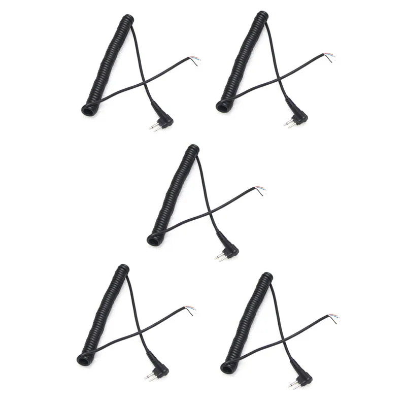 

5pcs Replacement DIY M Head PTT Mic Speaker Cable for Motorola GP68 GP88 GP300 CP150 CP200 CLS1110 CT450 GP3688 PRO3150 Radio