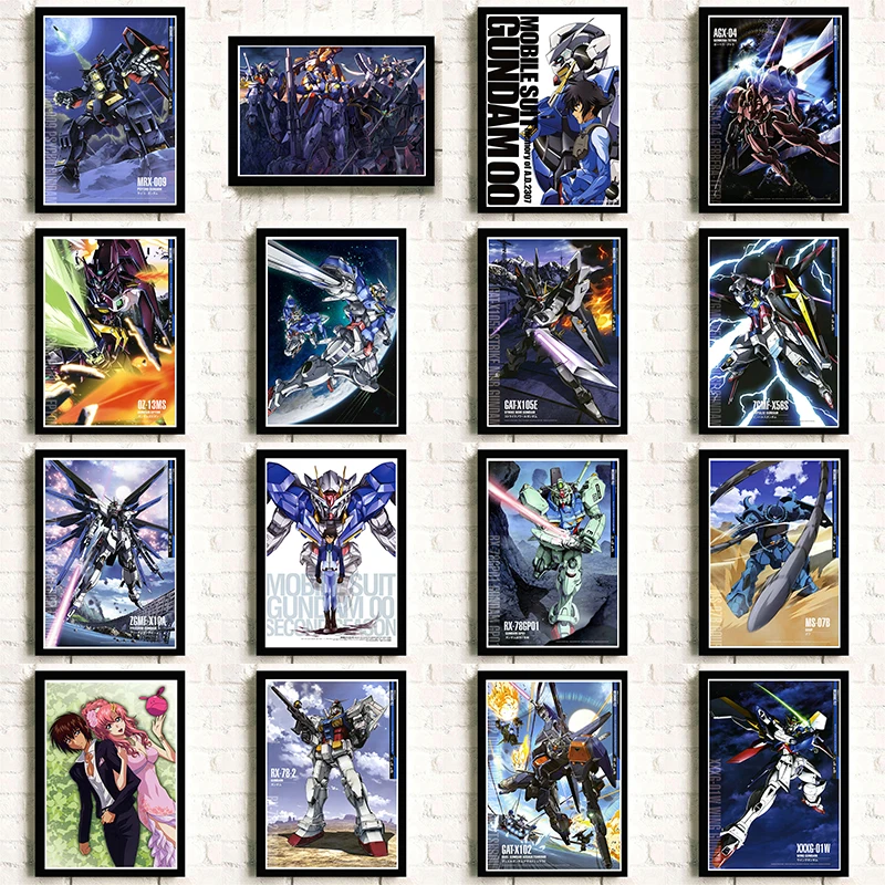 

Mobile Suit Gundam Anime around White cardboard Art poster Wall decoration Wall Sticker birthday gift 42*30cm No frame