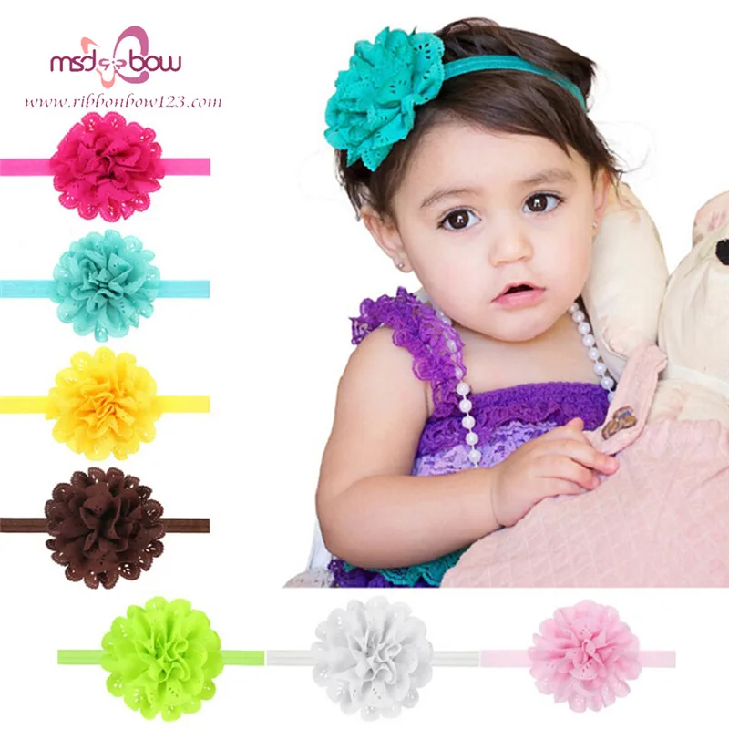 11 pcs/set fashion hairband baby girls lace headband colorful elastic hair bands kids children