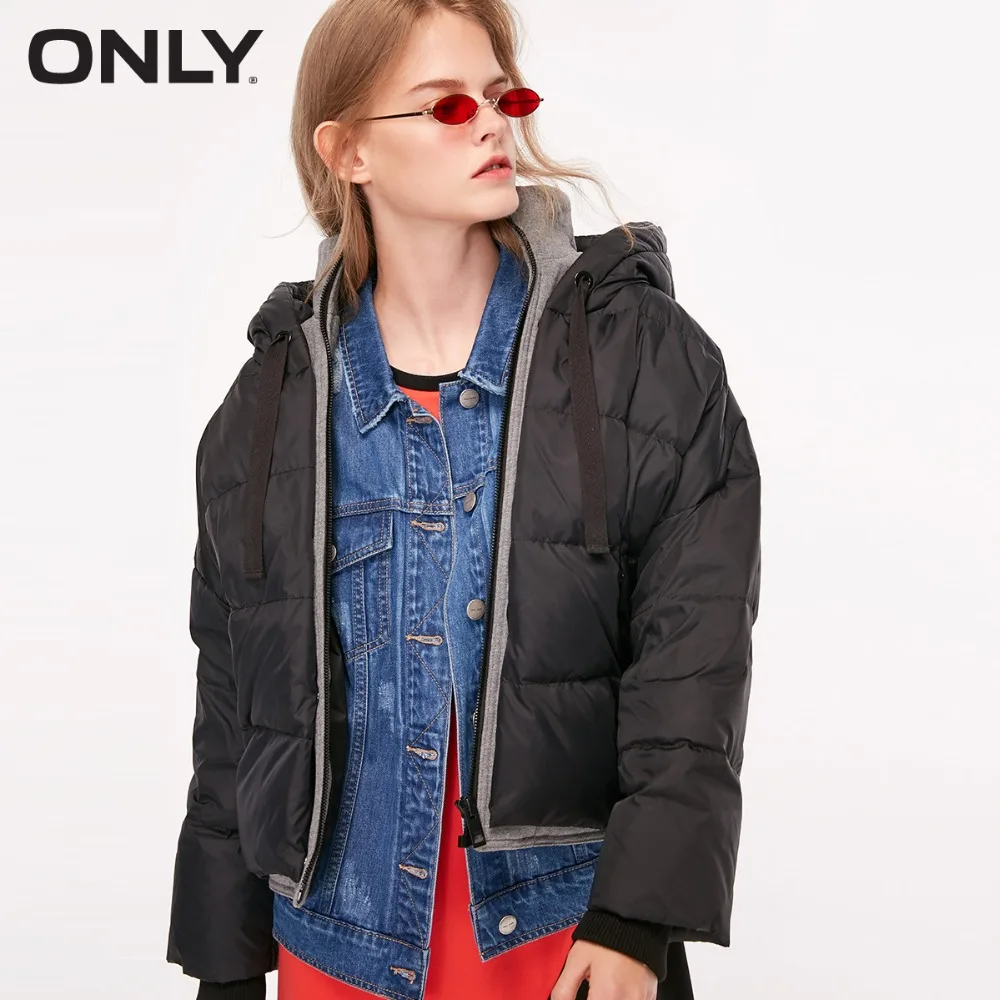 

ONLY Women's Fake Two Pieces Hooded Down Jacket |118323525