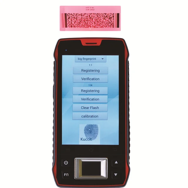 Best Offers Fingerprint Reader RFID UHF 1D 2D Laser Barcode Scanner Android 6.0 Wireless Handheld Terminal  Wifi Rugged Waterproof phone NFC