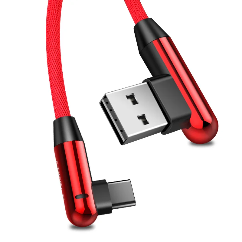 Cafele USB C кабель для Xiaomi 8 usb type C светодиодный нейлоновый кабель для мобильного зарядного устройства type-C USB-C - Цвет: Красный