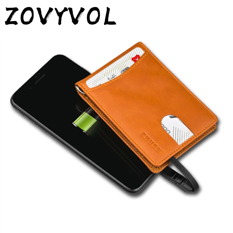 

ZOVYVOL 2019 New Unisex Smart Wallet With USB Charging Wallet Adapt For Ipone And Android Type-C Capacity 4000 mAh 3 Colors