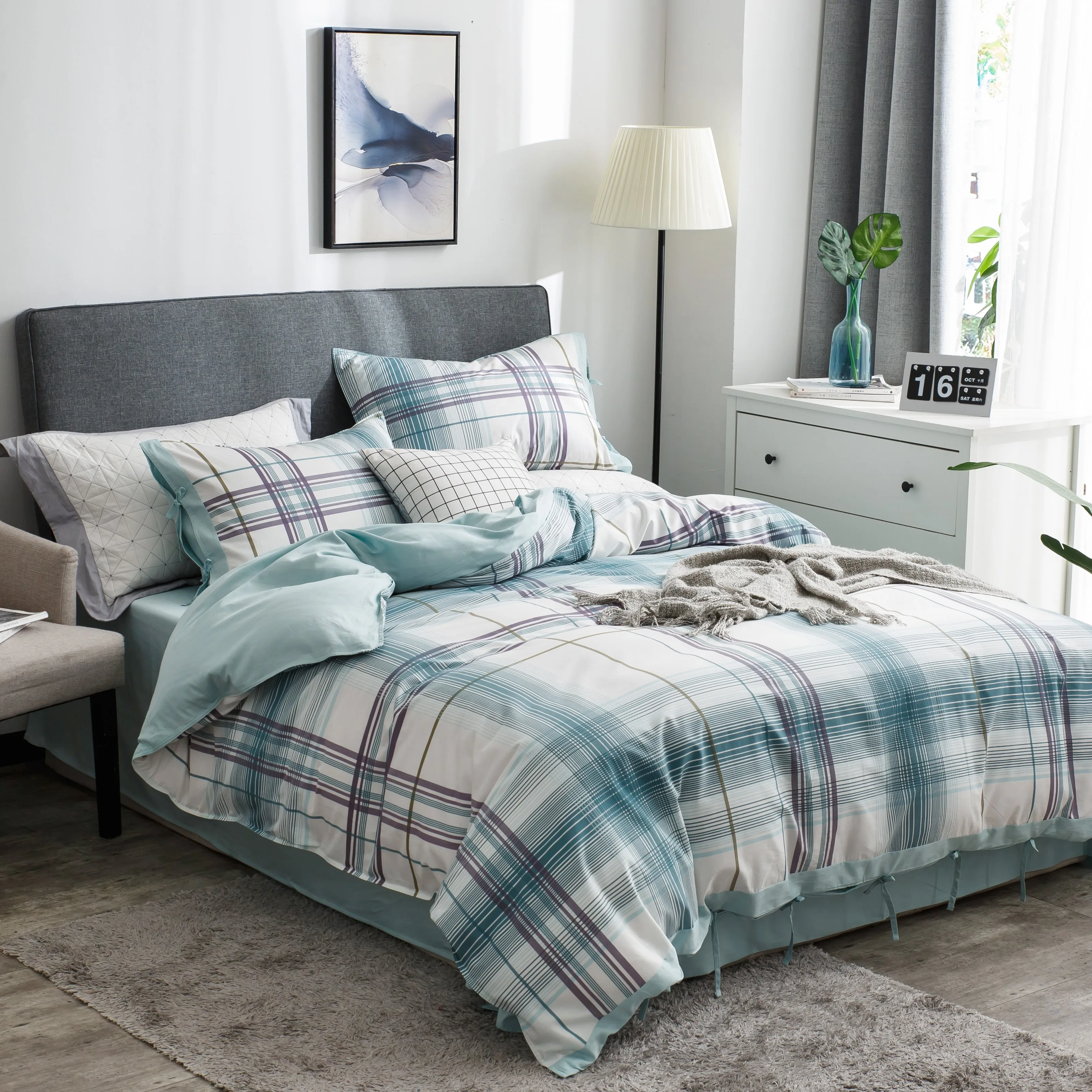 

4pcs bedding set Bed Linen Duvet Cover Set Quilt Cover Pillowcase Bedclothes Home Bed Sheet Comforter Simple style Decorative