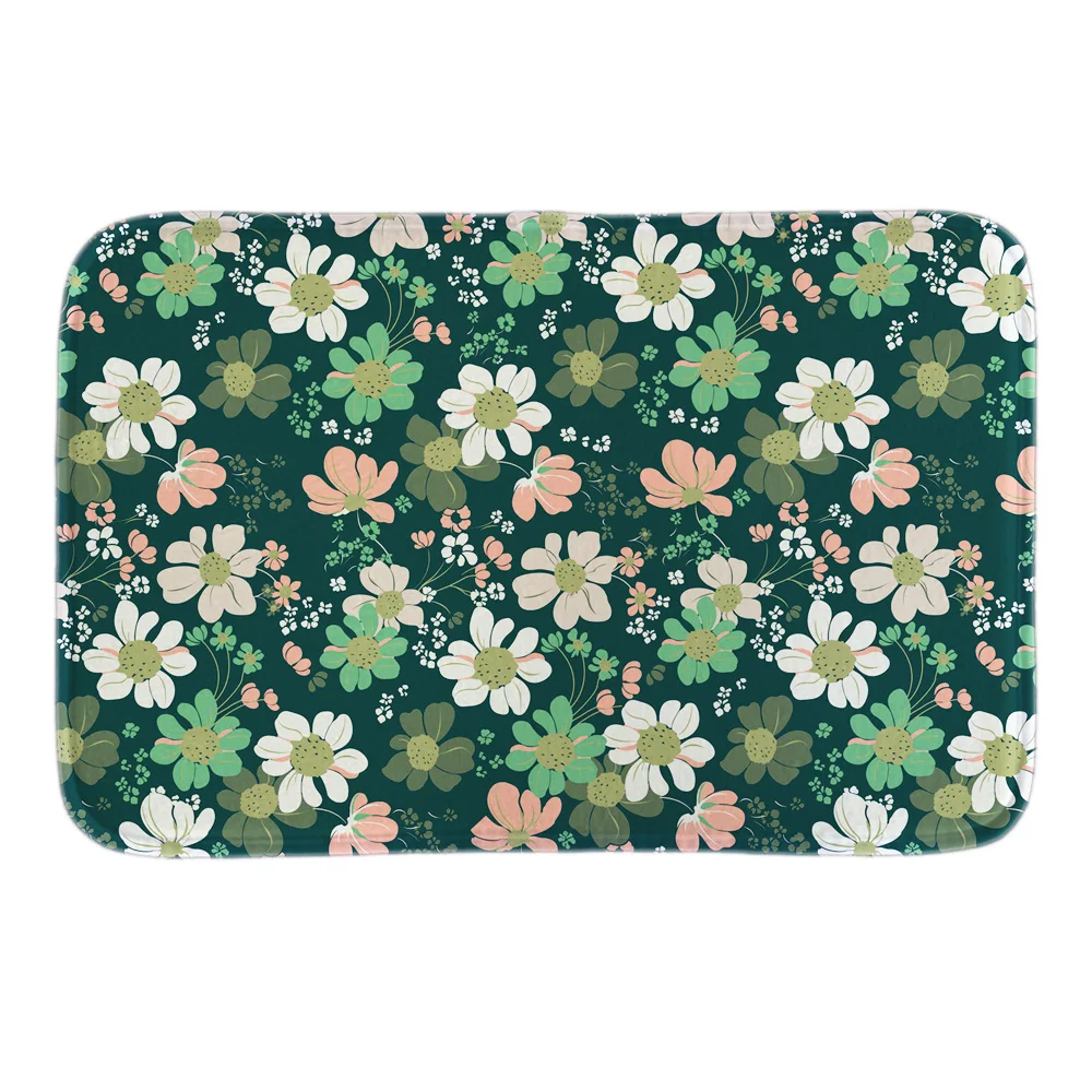 Flowers Printed Doormat Home Decor Door Mats Indoor Outdoor Bathroom ...